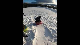 My brother sledding down a big hill be like#subscribe