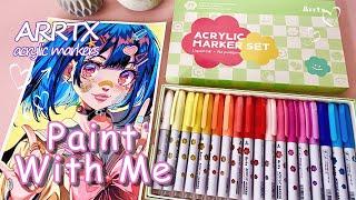 trying out arrtx 36 acrylic markers/painting+review️