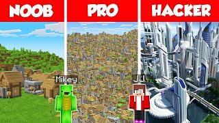 City Build Battle Challenge - JJ vs Mikey - Noob vs Pro - Minecraft Maizen