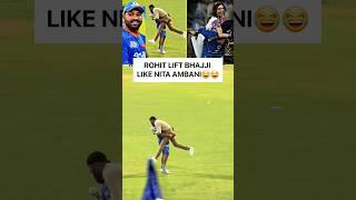 Watch Rohit Sharma Lifts Harbhajan Singh Like Nita Ambani  #rohitsharma #msdhoni #viratkohli