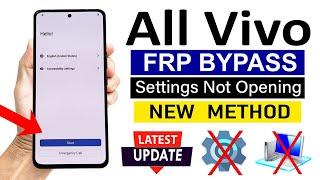 All Vivo Android 14 : Google/ FRP Bypass - Settings Not Open/ New Method (Without PC)