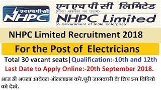 NHPC Limited Recruitment 2018 Notification Released