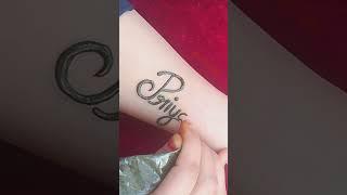 Priya name tattoo #mehandi #shorts #Youtube shorts