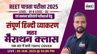 REET Hindi Marathon Class | हिंदी व्याकरण | REET Pre 2025 Hindi Classes | REET Patrata Pariksha 2025