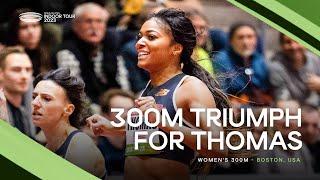 Gabby Thomas  opens up her season with a victory in the women's 300m | World Indoor Tour 2023