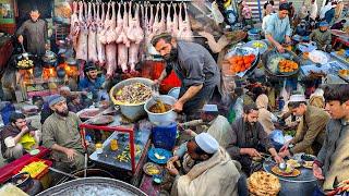 بهترین صبحانه در افغانستان | غذاهای خیابانی سنتی صبح زود | طرز تهیه سرخ کردن جگر | روش