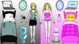 Paper Dolls Dress Up  Barbie's New Home Handmade Paper Craft  WOA Doll Crafts