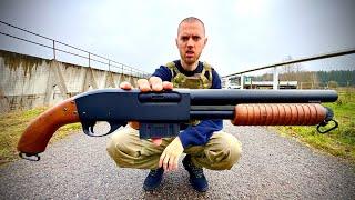 Starke VOLLMETALL Airsoft Shotgun mit Holzgriff im Test!