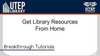 How to Access Library Resources From Home