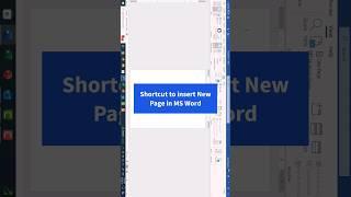 How to quickly create a new page in Microsoft Word