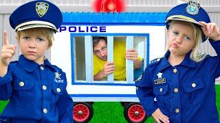 Catch a thief in a police car + more Kids Songs by Katya and Dima