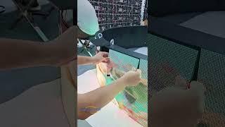 Heterosexual screen flexible LED module installation! #ledvideowall #eagerled #leddisplay