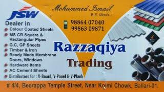 #RoofingSheets #Steeldealers RAZAQIYA TRADING BELLARY Cell: 9886407040 (KARNATAKA)