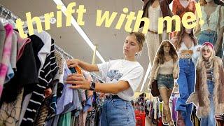 come thrift with me for daisy jones & the six aesthetic! thrifting 70s/boho + try on thrift haul