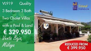 2 Quality Chalet style Villas with Pool + Land  Properties for sale in Spain inland Andalucia VL919