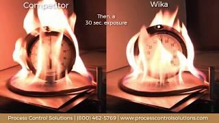 Flame Testing a WIKA Industrial Pressure Gauge vs. Competition