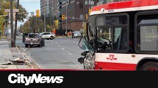 Eight people injured in head-on crash involving TTC bus, driver arrested