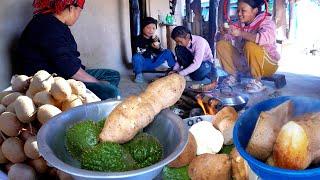 we are enjoying KIWI chayote roots with Anita & children || Bhumi village family @bhumicooking