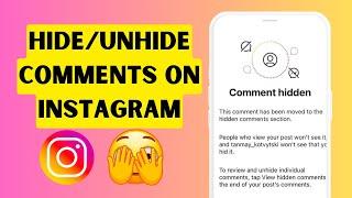 How to Hide or Unhide Comments on Instagram (2024) | Hide Comments On Instagram Posts