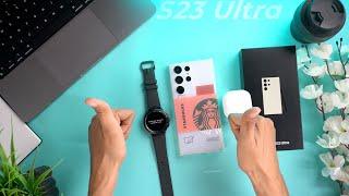 Samsung Galaxy S23 Ultra ASMR Unboxing | S23 Ultra Retail unit | Samsung Preorder Gifts