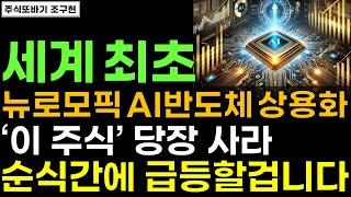 [주식] 세계 최초 뉴로모픽 AI반도체 상용화 임박 '이 주식' 한 주라도 더 사두세요. 순식간에 급등할겁니다. 세계 1위 됩니다 양자컴퓨터 다음 대장주ㅣ12월주식전망 25년대장주