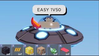 1v50 but I have infinite ??? (Roblox Bedwars)