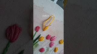 Tulip hand embroidery - Tulips - Lazy Daisy stitch - Spring flowers