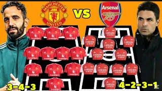 Manchester United vs Arsenal Potential Head To Head Line up in the EPL Matchweek 28 Season 2024/25