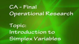 CA-Final Operational research (QT)