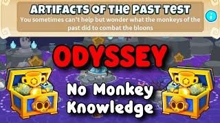 BTD6 Odyssey Hard Mode Tutorial | No Monkey Knowledge Guide | Artifacts Of The Past Test