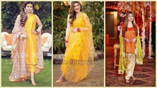 Stylish Mehndi Dresses for Girls - Pakistani and Indain Fashion