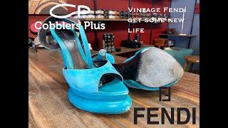 Vintage Fendi shoes saved with Casali Mirror Sole Protecters, New Heels and color restoration