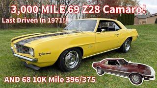 3,000 MILE 69 Z28 Camaro! Not Driven Since 1971! PLUS 10K Mile 396/375 68 Camaro All IN 1 BASEMENT!