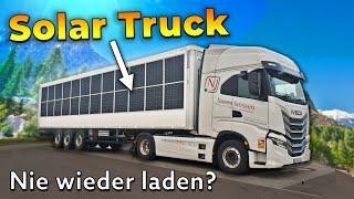 Perpetuum Truckerle: Iveco Elektrotruck zieht Solar Trailer von Sono Motors