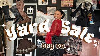 90s + Y2K FALL Yard Sale  TRY ON  Haul #thriftedfashion