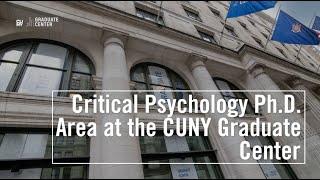 Critical Psychology Ph.D. Area at the CUNY Graduate Center