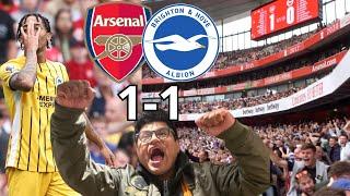 ARSENAL DROP POINTS AFTER BIZARRE RICE RED CARD | ARSENAL 1-1 BRIGHTON | MATCHDAY VLOG BRIGHTON