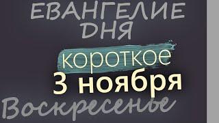 3 ноября, Воскресенье. Евангелие дня 2024 короткое!