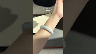 #0289 "Milky" White Light Blue Jade Bangle Size 59.8 #huajade #jewelry #jade #banglebracelet