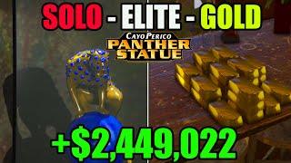 GTA Online Cayo Perico Heist - Panther Statue & Gold Bars SOLO Elite $2,449,022