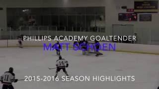 2016 Phillips Andover Hockey #29 Matt Schoen