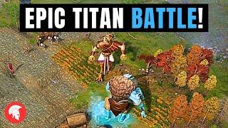 EPIC TITAN BATTLE! - Age of Mythology Retold - Greeks Gameplay - 2vs2vs2 Multiplayer - No Commentary