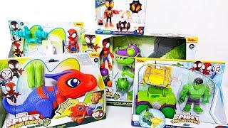 Spidey And His Amazing Friends Toys Unboxing, ASMR, Toy Dinosaur, Cartoon SPIDERMAN, Dino-Webs