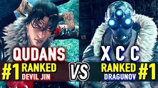 T8  QUDANS (#1 Ranked Devil Jin) vs X C C (#1 Ranked Dragunov)  Tekken 8 High Level Gameplay