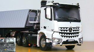 UNBOXING RC TRUCK MB MERCEDES-BENZ AROCS 3363 WITH CARSON TRAILER!! *FIRST TEST