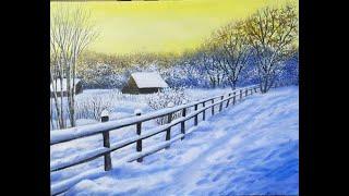 Art by Kyra Lu: Snowy Pathway (Acrylic Painting #11)