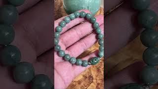 Natural Blue-water Jadaite with Burma Jade charm #jade #crystals