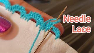 No 2 || Needle Lace Embroidery || Edging Stitch ||  Border Embroidery || Randa Embroidery ||