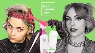 Dyeing My Faded Blue Hair PINK + GREEN using Sophie Hannah Hair