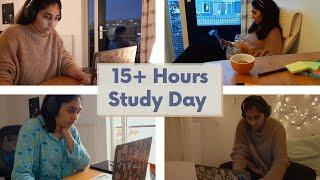 STUDY VLOG - 15+ Hours Study Day In My Life (study motivation)